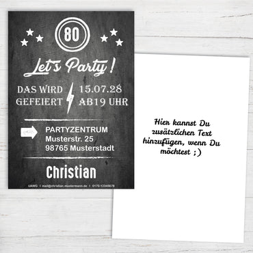 Einladung zum 80. Geburtstag: Let’s Party!