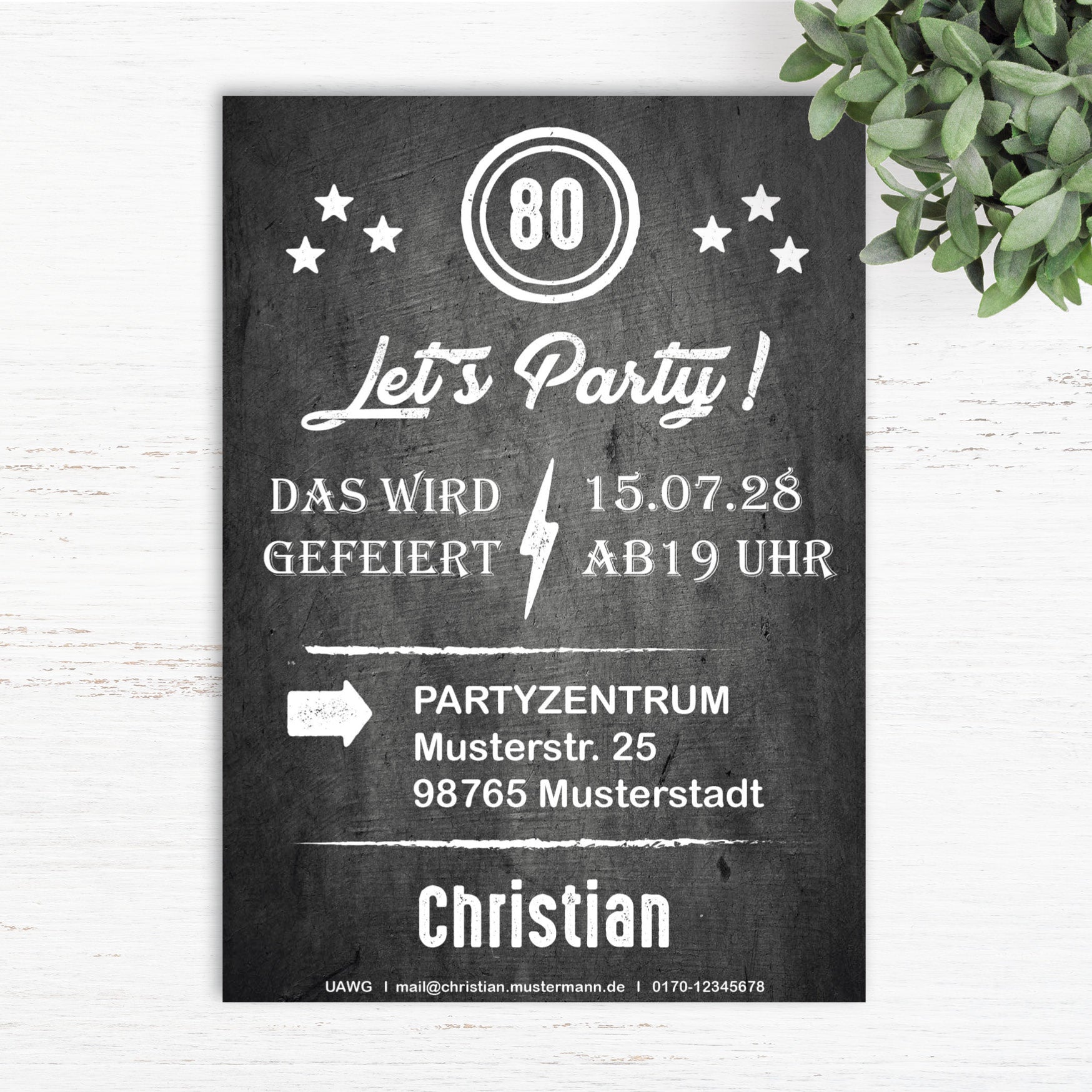 Einladung zum 80. Geburtstag: Let’s Party!