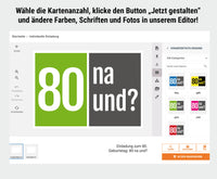 Einladung zum 80. Geburtstag: 80 na und?