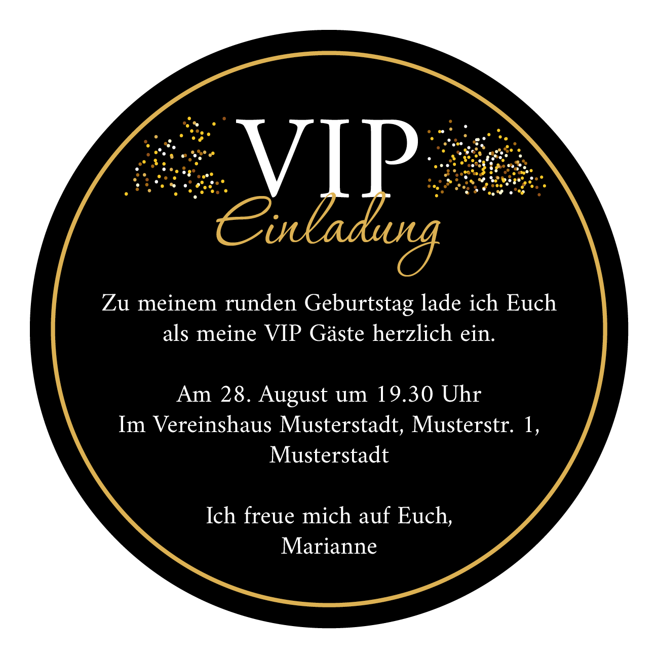 Bierdeckel Einladung: VIP Party - Individuelle Einladung