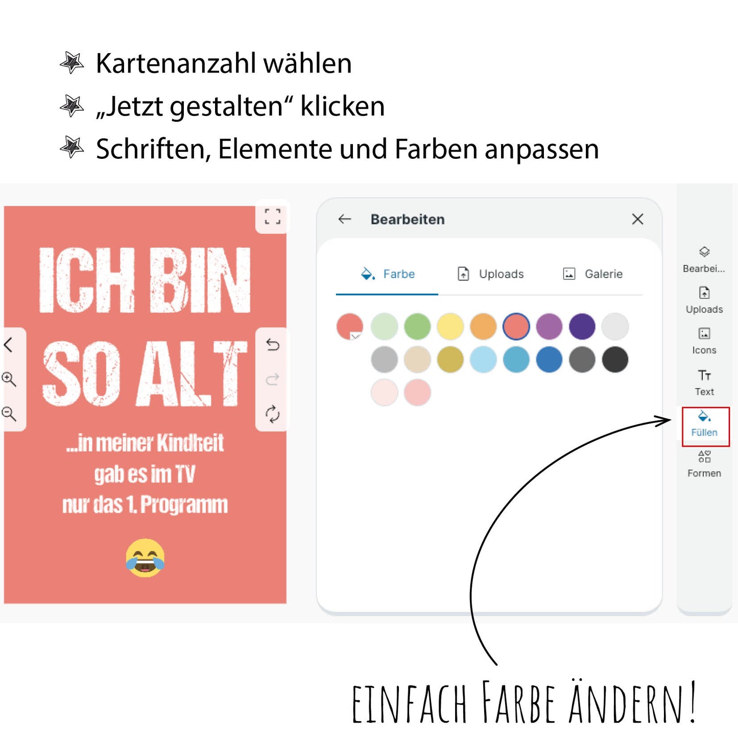 Einladung zum Geburtstag: Ich bin so alt... in meiner Kindheit gab es im TV nur das 1. Programm