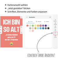 Einladung zum Geburtstag: Ich bin so alt... in meiner Kindheit gab es im TV nur das 1. Programm