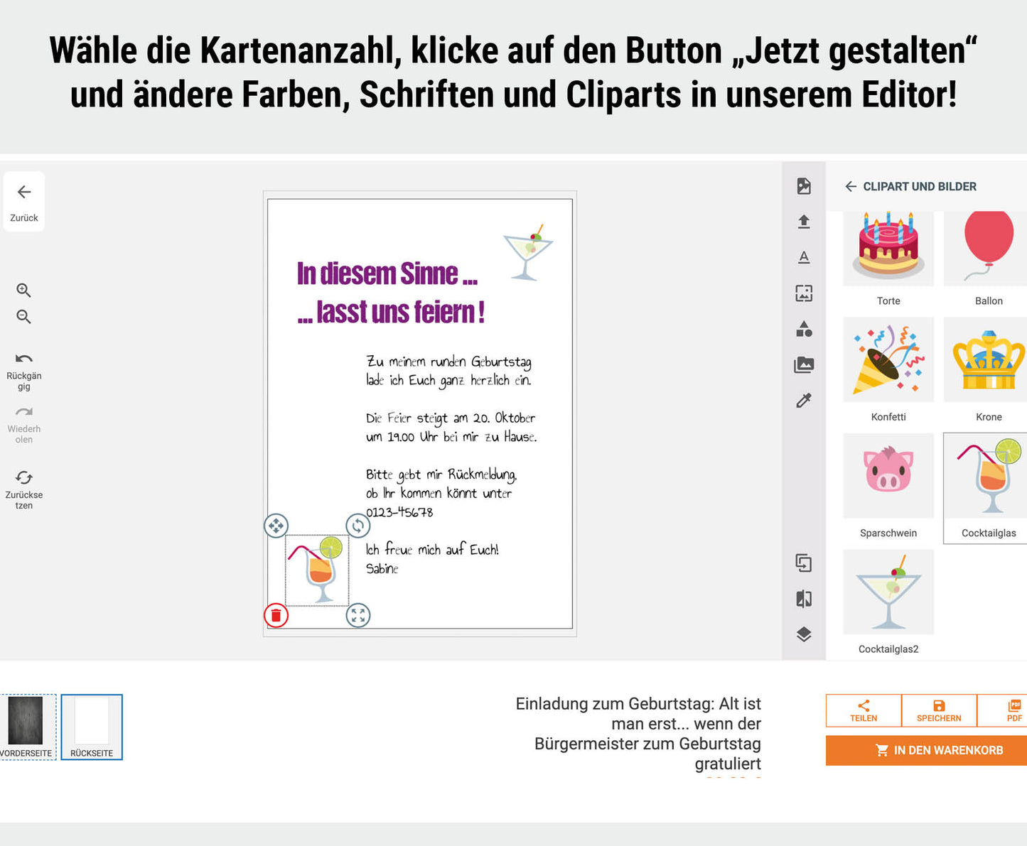 Einladung zum Geburtstag: Alt ist man erst... wenn der Bürgermeister zum Geburtstag gratuliert - Individuelle Einladung