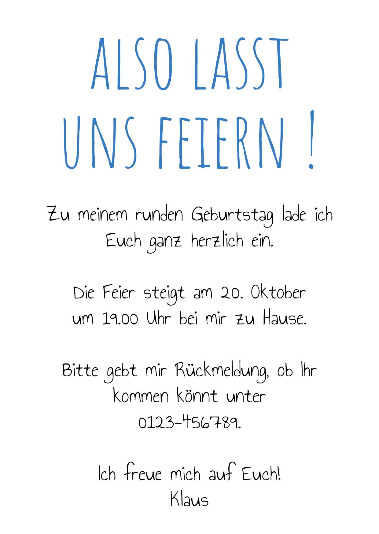 Einladung zum Geburtstag: Bier wäre noch da