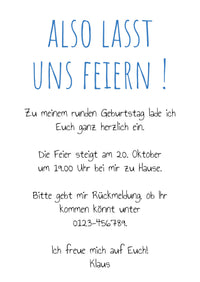 Einladung zum Geburtstag: Bier wäre noch da