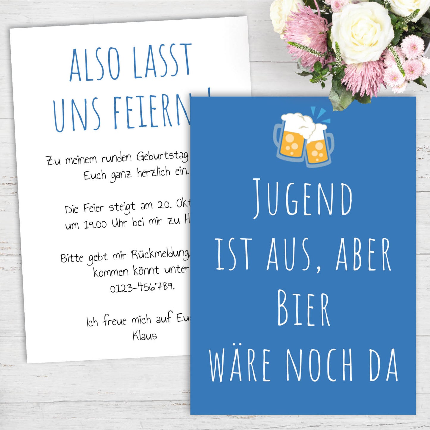 Einladung zum Geburtstag: Bier wäre noch da