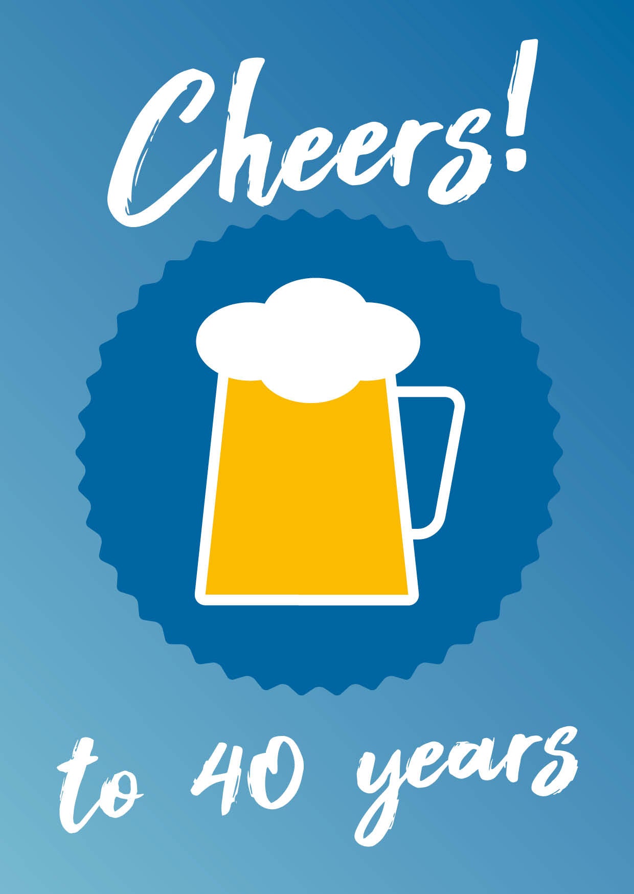Glückwunsch - Postkarte: Cheers to 40 years