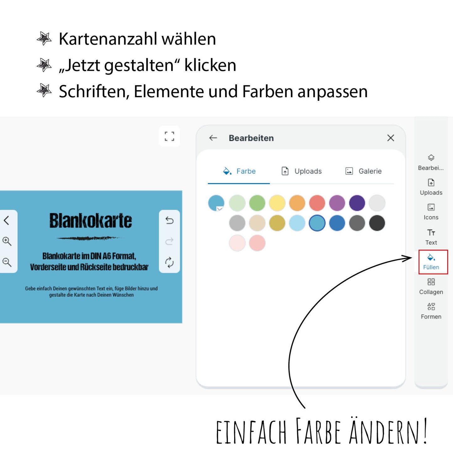 Blankokarte DIN A6 - Querformat weiß - Individuelle Einladung