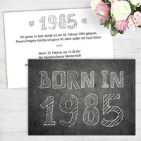 Einladung zum 40. Geburtstag: Born in 1985