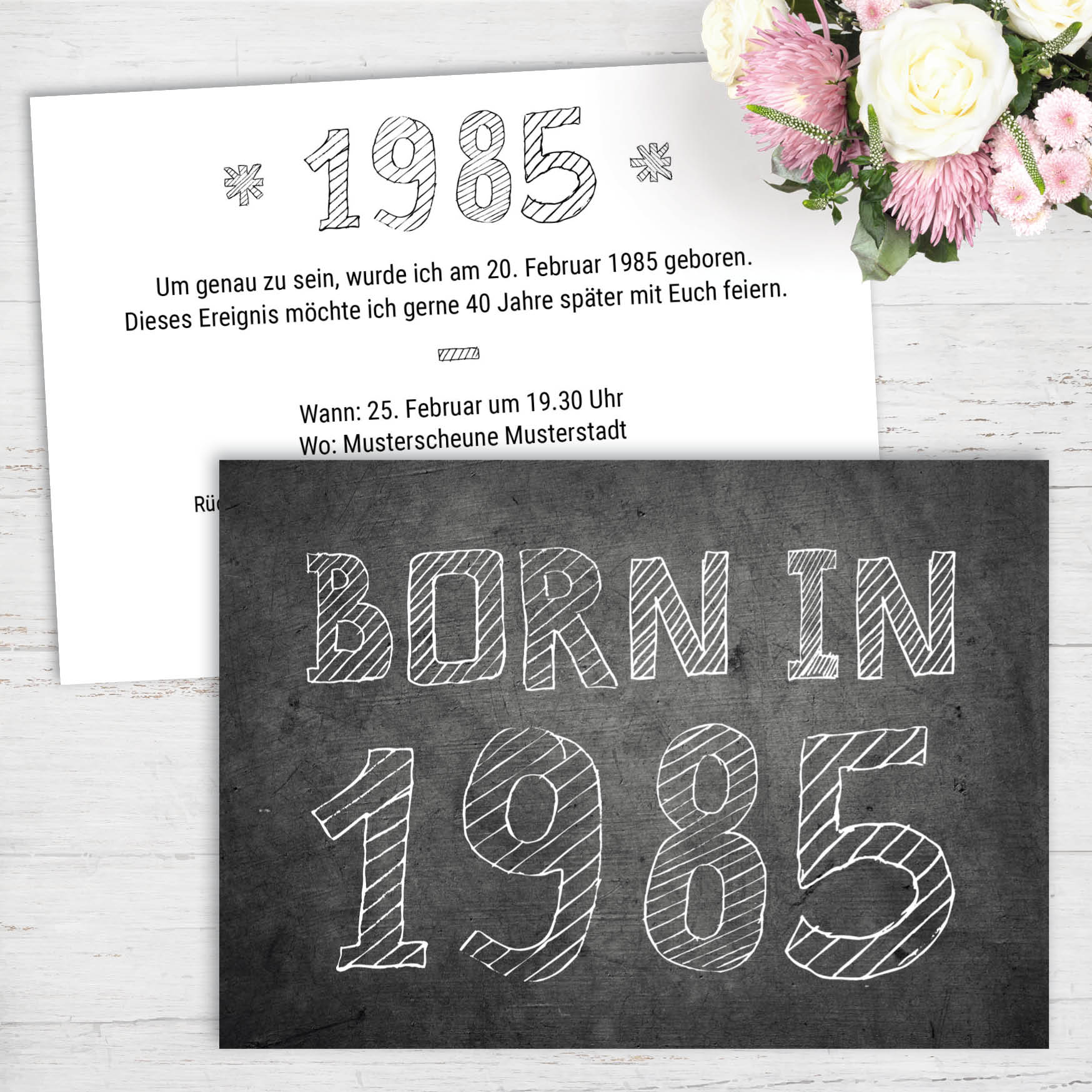 Einladung zum 40. Geburtstag: Born in 1985