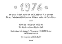 Einladung zum 50. Geburtstag: Born in 1976