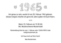 Einladung zum 60. Geburtstag: Born in 1965