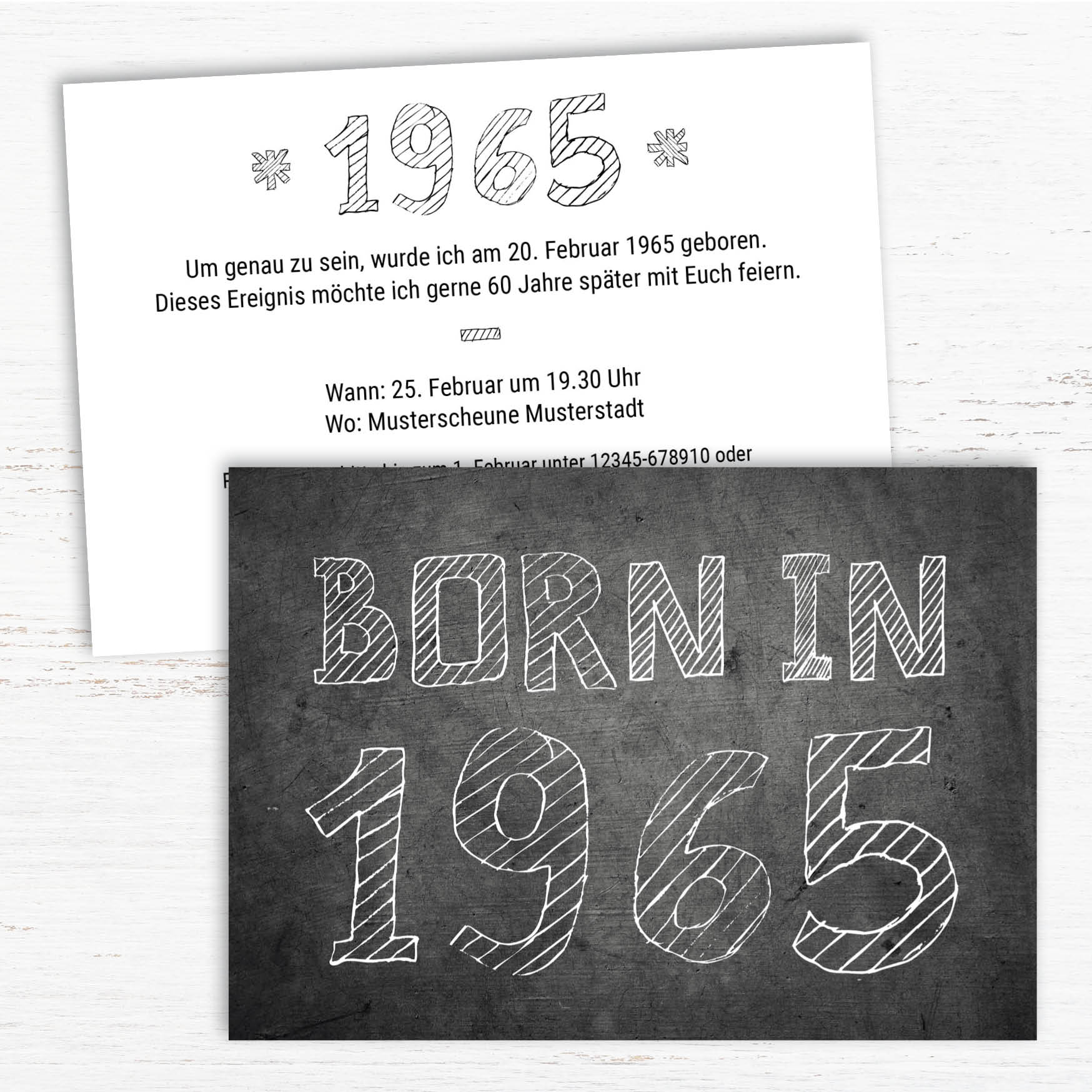 Einladung zum 60. Geburtstag: Born in 1965