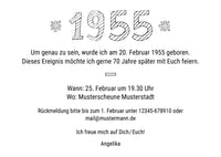 Einladung zum 70. Geburtstag: Born in 1955