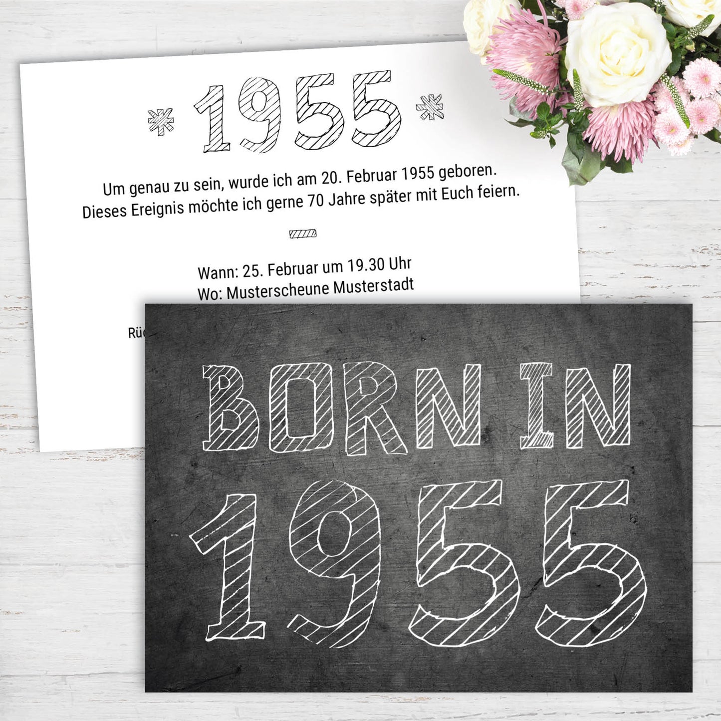 Einladung zum 70. Geburtstag: Born in 1955