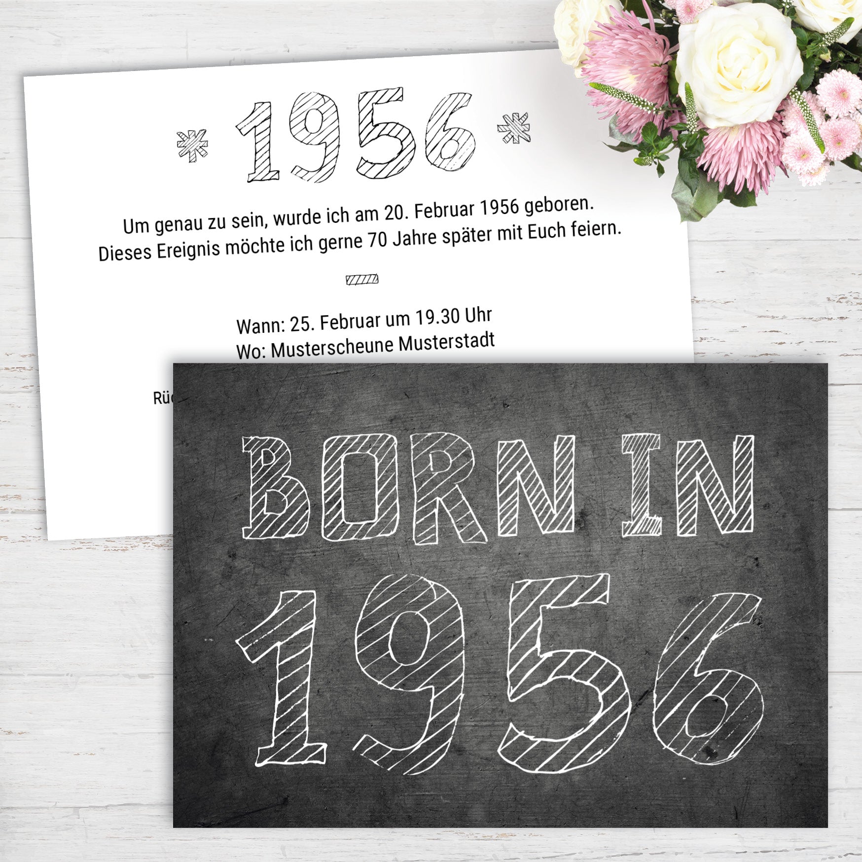 Einladung zum 70. Geburtstag: Born in 1956