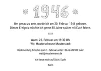 Einladung zum 80. Geburtstag: Born in 1946