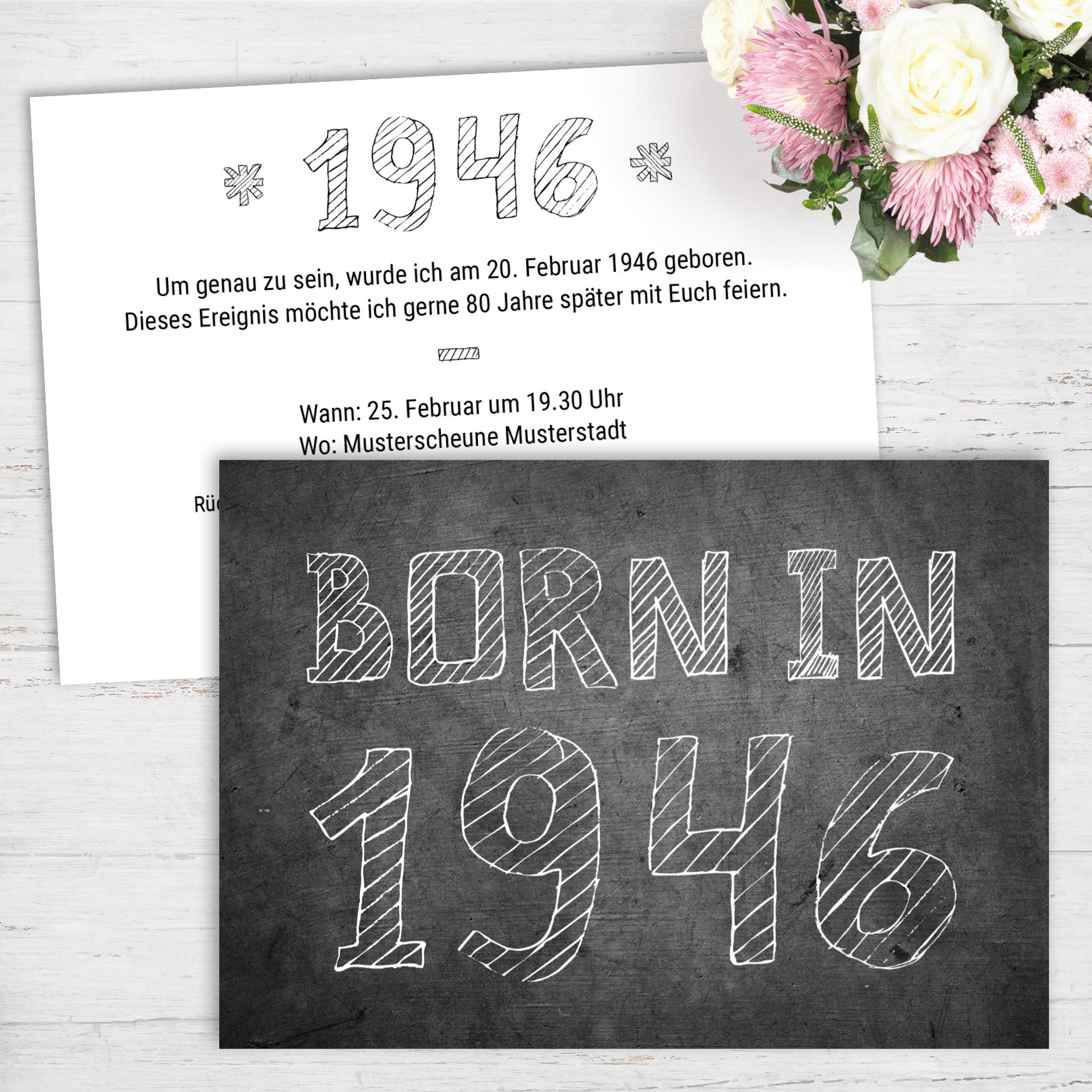 Einladung zum 80. Geburtstag: Born in 1946