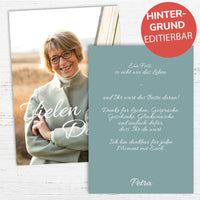 Danksagung Geburtstag: bunt mit Foto hochformat