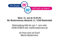 Einladung zum 80. Geburtstag: Fahrenheit