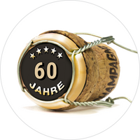 Einladung zum 60. Geburtstag: Champagner Korken
