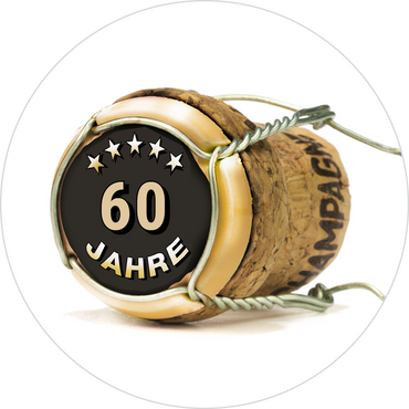 Einladung zum 60. Geburtstag: Champagner Korken