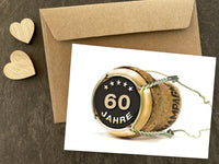 Glückwunsch Postkarte zum 60. Geburtstag – Jetzt knallen die Korken!