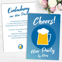 Einladung zum 60. Geburtstag: Cheers - to 60 years