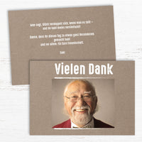 Danksagung Geburtstag: Rustikal mit Foto querformat