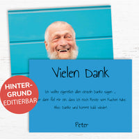 Danksagung Geburtstag: Bunt mit Foto querformat