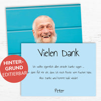 Danksagung Geburtstag: Bunt mit Foto querformat