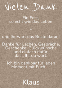 Danksagung Geburtstag: Rustikal mit Foto