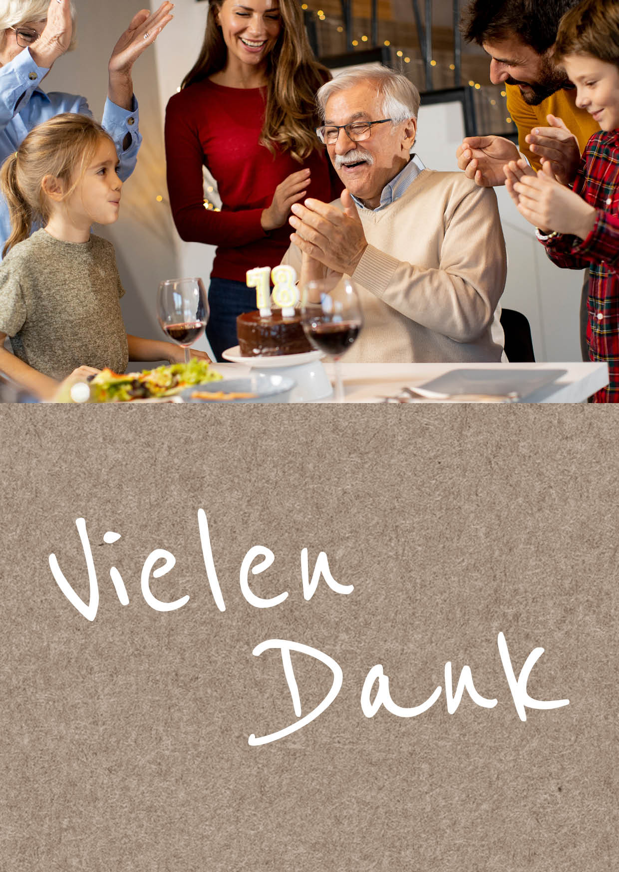 Danksagung Geburtstag: Rustikal mit Foto