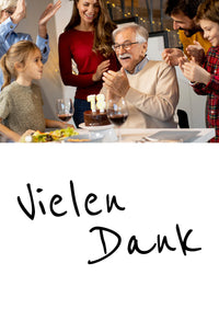 Danksagung Geburtstag: Weiß mit Foto