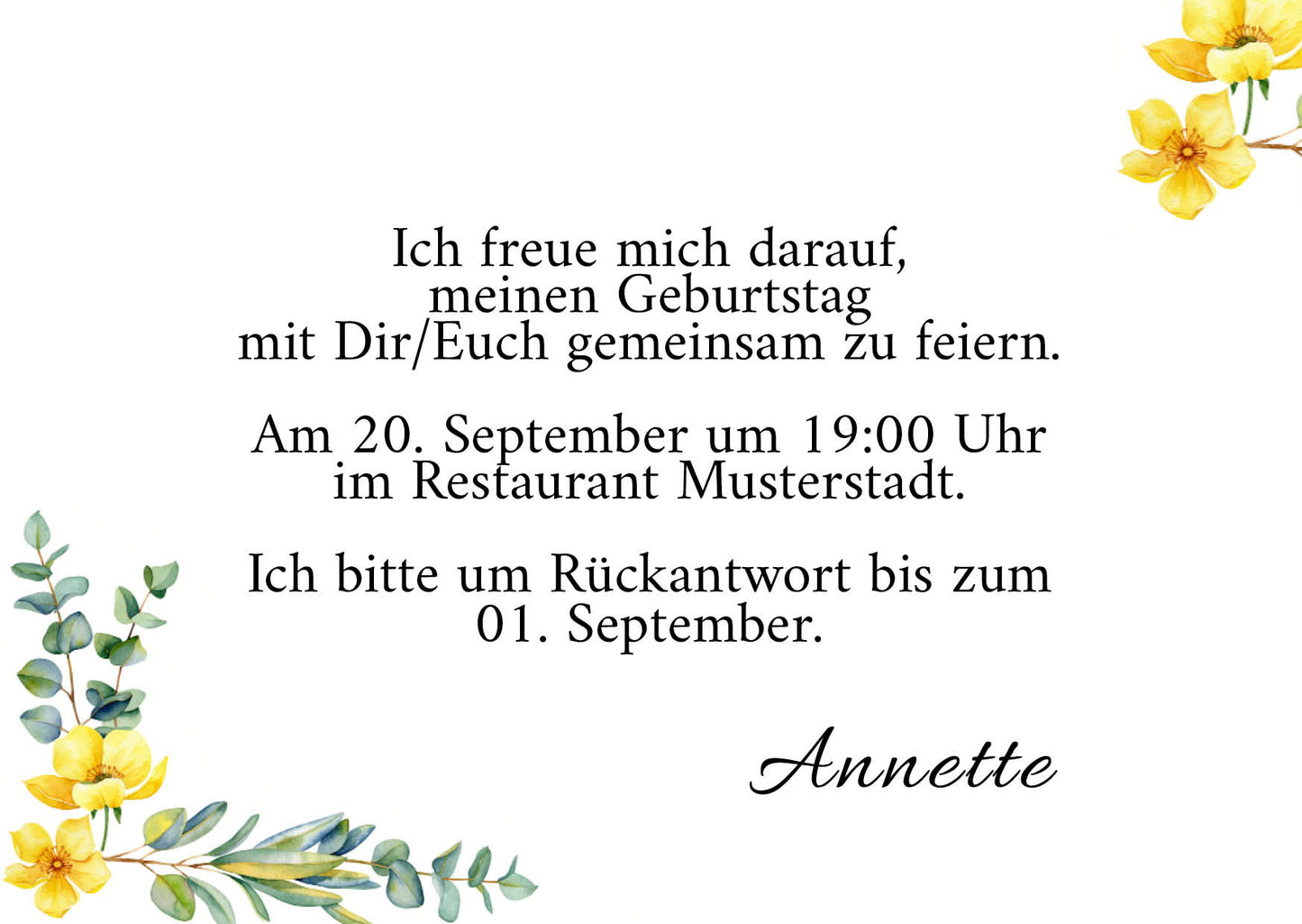 Einladung zum Geburtstag: Frühlingsduft mit Foto