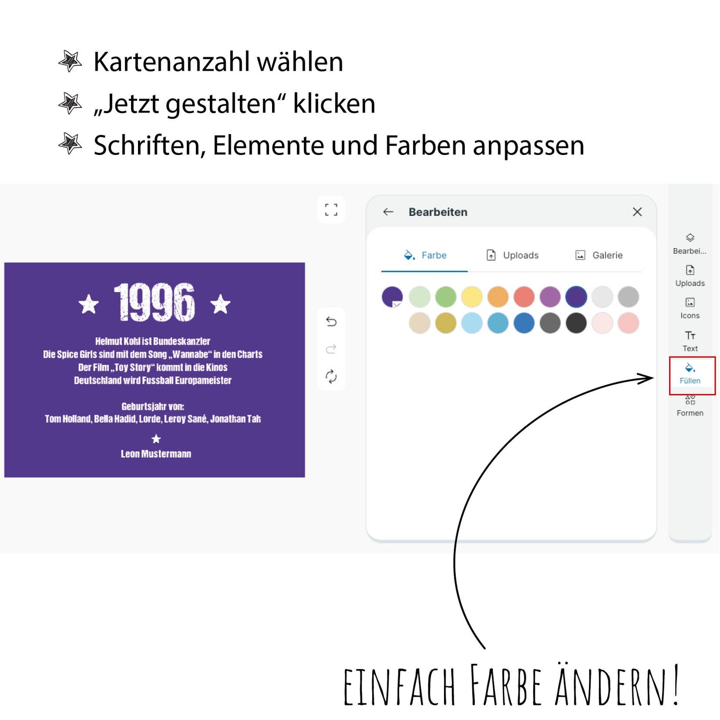 Einladung zum 30. Geburtstag:  Ereignisse aus dem Jahr 1996
