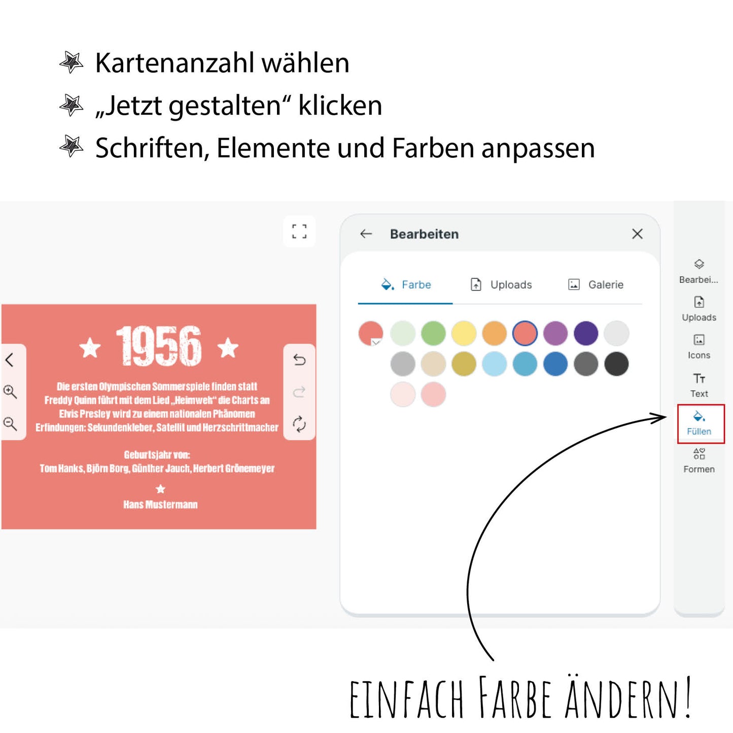 Einladung zum 70. Geburtstag:  Ereignisse aus dem Jahr 1956