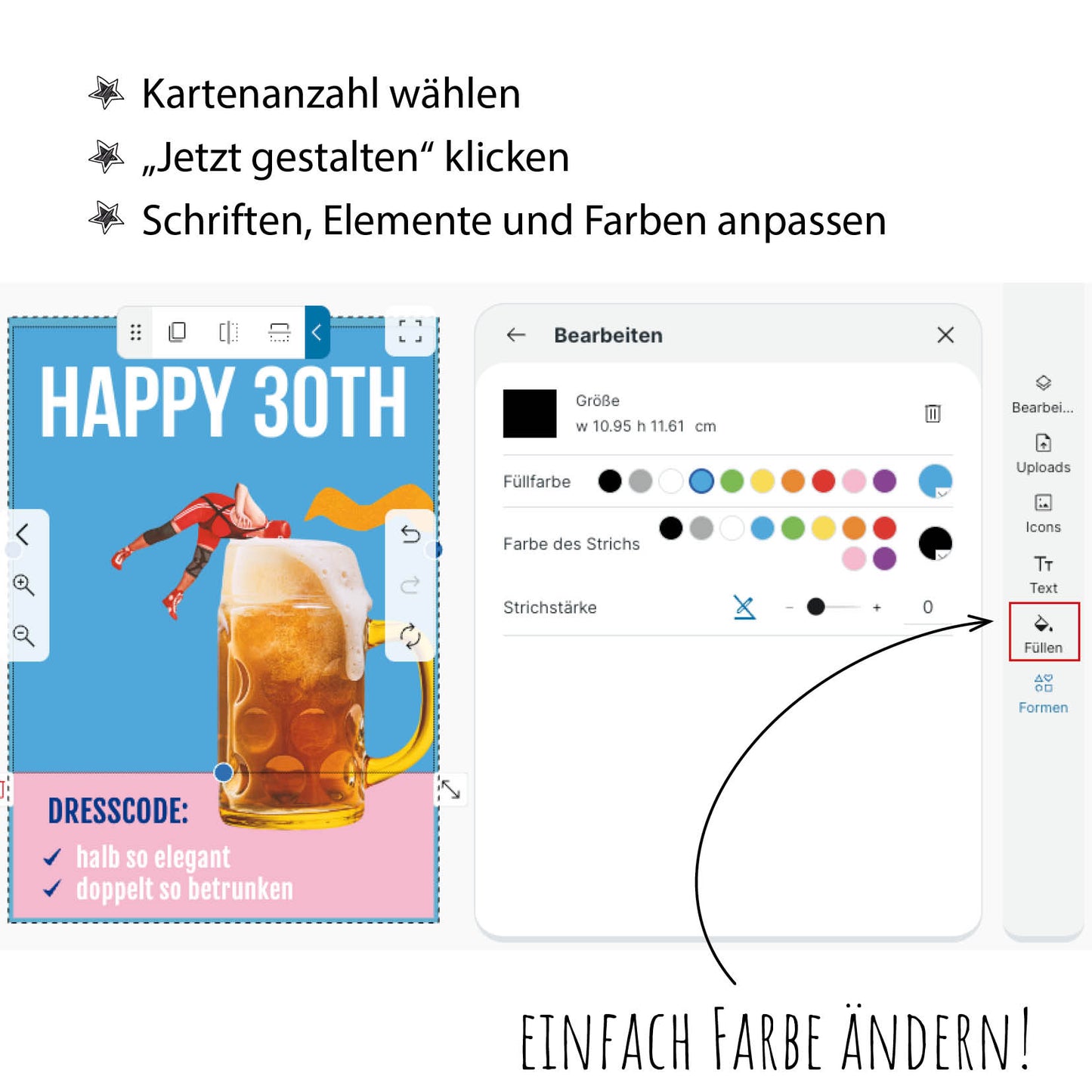 Einladung zum 30. Geburtstag: Halb so elegant