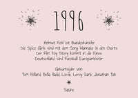 Einladung zum 30. Geburtstag:  Ereignisse aus dem Jahr 1996 - weiß
