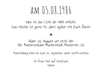Einladung zum 40. Geburtstag:  Ereignisse aus dem Jahr 1986 - weiß