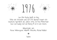 Einladung zum 50. Geburtstag:  Ereignisse aus dem Jahr 1976 - weiß