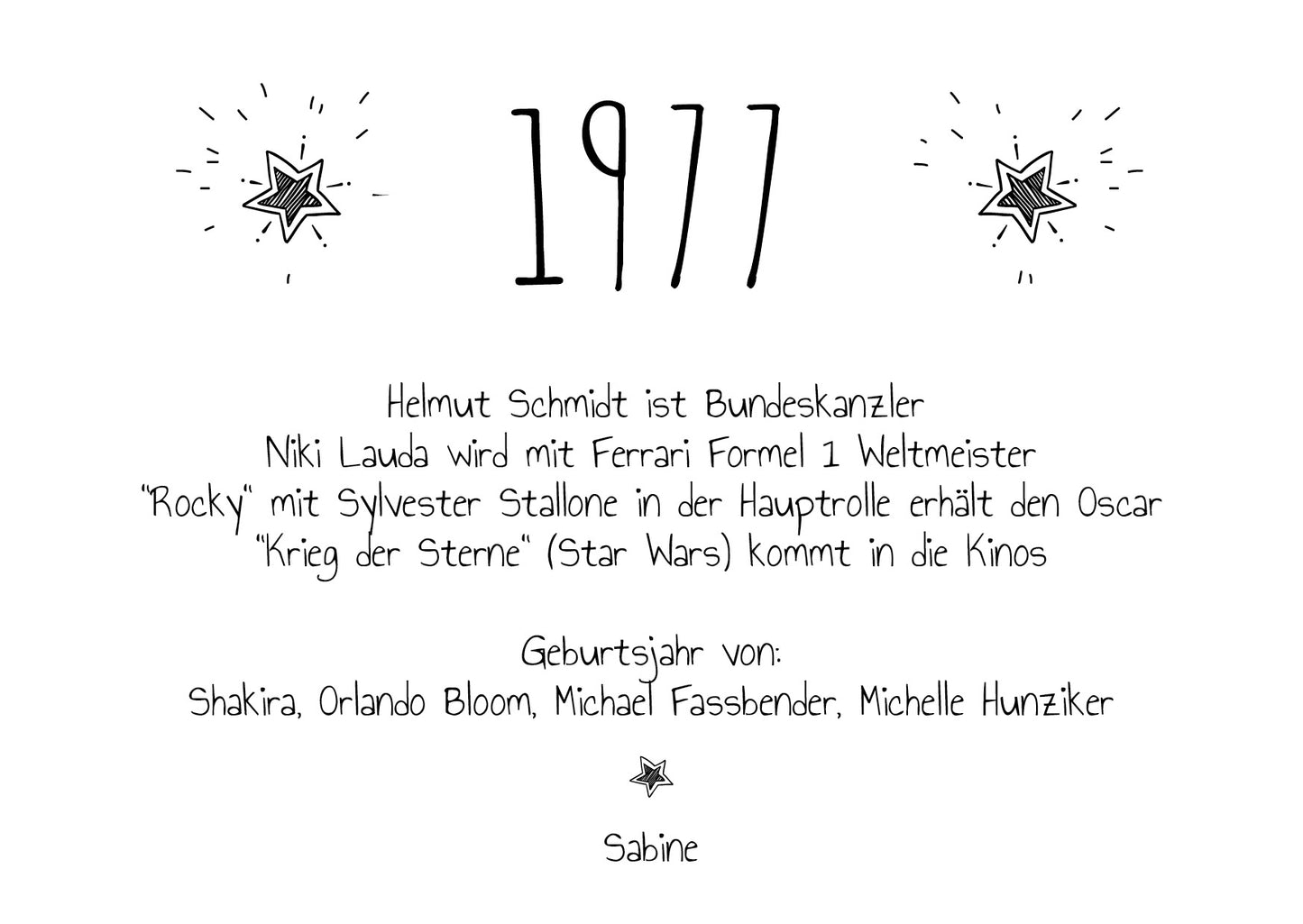 Einladung zum 50. Geburtstag 1977 – personalisierbar | Individuelle Einladung