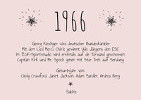 Einladung zum 60. Geburtstag:  Ereignisse aus dem Jahr 1966 - weiß
