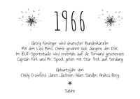 Einladung zum 60. Geburtstag:  Ereignisse aus dem Jahr 1966 - weiß