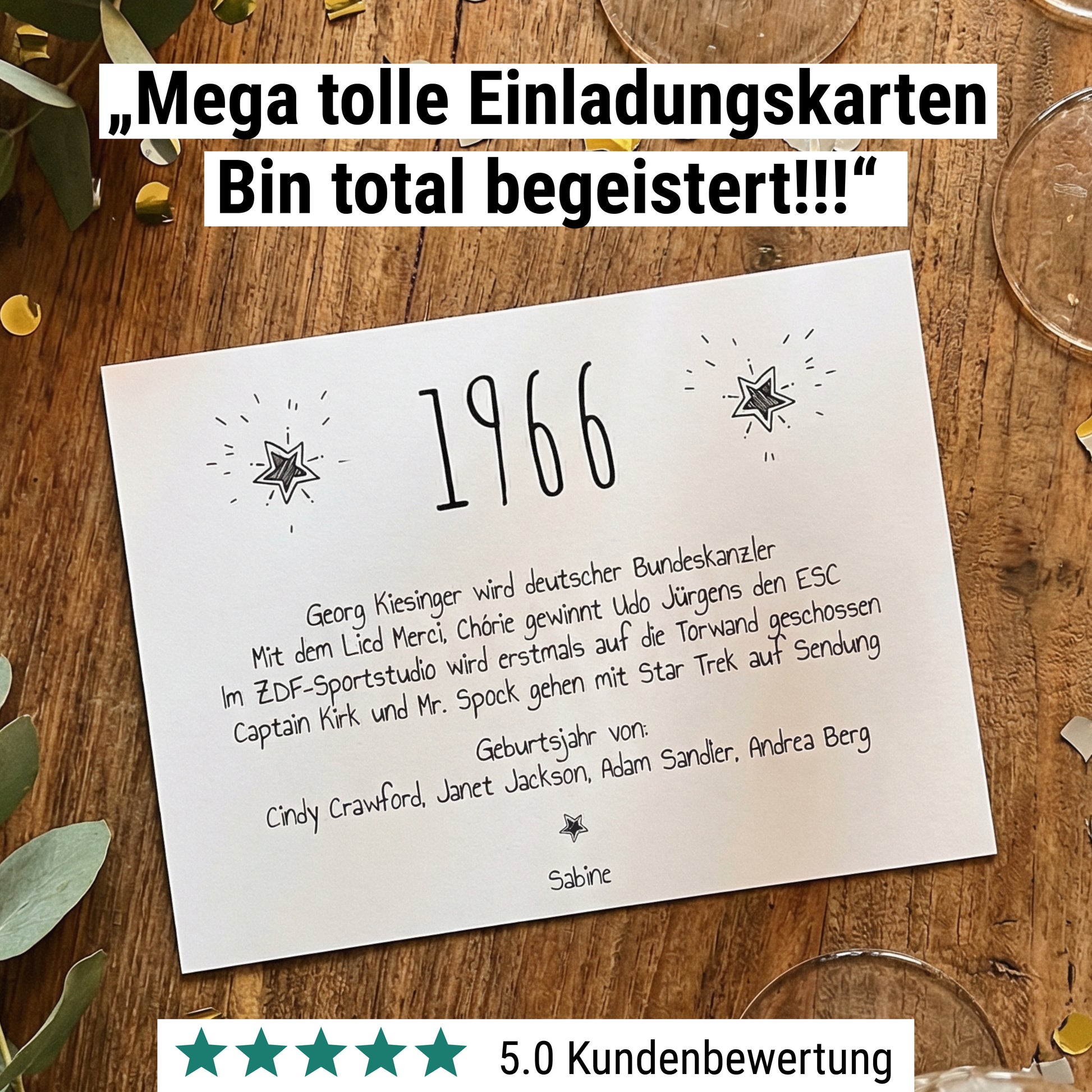 Einladung zum 60. Geburtstag 1966 – personalisierbar | Individuelle Einladung - Individuelle Einladung