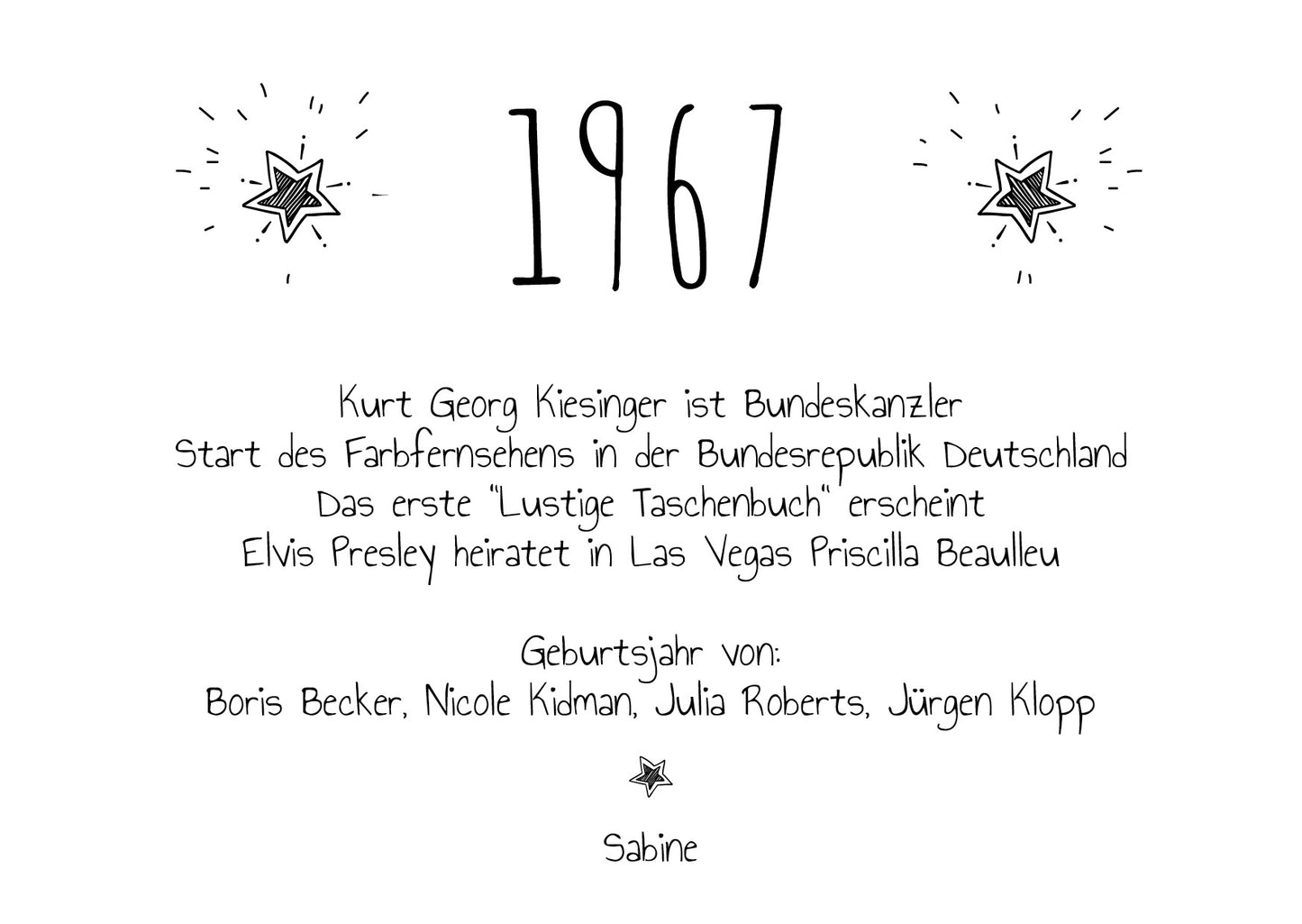 Einladung zum 60. Geburtstag 1967 – personalisierbar | Individuelle Einladung