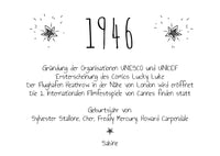 Einladung zum 80. Geburtstag:  Ereignisse aus dem Jahr 1946 - weiß