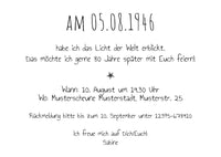 Einladung zum 80. Geburtstag:  Ereignisse aus dem Jahr 1946 - weiß