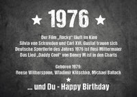 50 Geburtstag Postkarte – Retro Geburtstagskarte 1976 im DIN A6 Format mit Spruch
