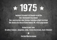 Einladung zum 50. Geburtstag:  Ereignisse aus dem Jahr 1975